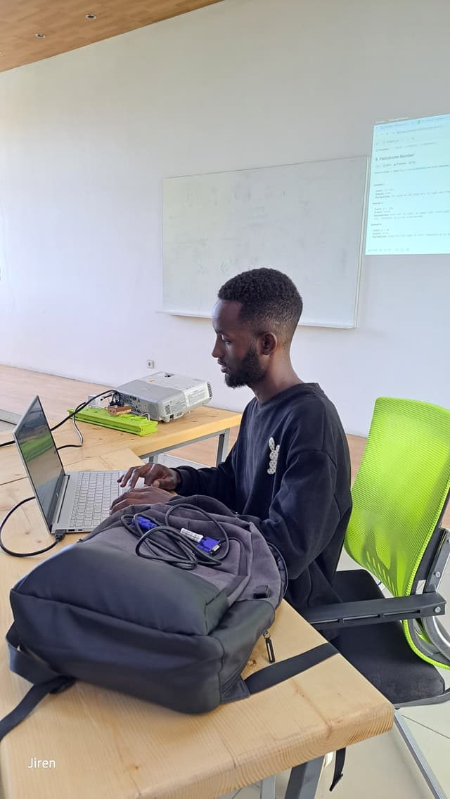 Student working on laptop