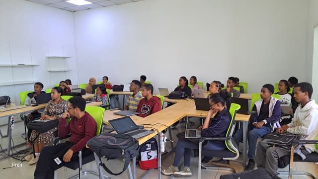 Instructor teaching students